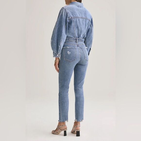 AGOLDE Nico High Rise Slim Fit Jeans in Rooted - Picture 2 of 10